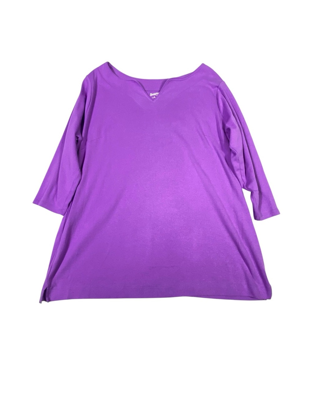 Duluth Trading Longtail Tunic Shirt Women's 1X Lilac Purple V-Neck Lightweight